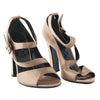 second hand Alberta Ferretti Beige Satin Sandals
