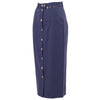 Secondhand Gucci by Tom Ford Blue Skirt with Front Gold Buttons - '00s