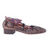 Secondhand Valentino Garavani Printed Leather Wrap Ballet Flats in Brown - '10s