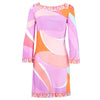 Secondhand Emilio Pucci Multicolored Jersey Flared Sleeve Detailed Short Dress - '00s