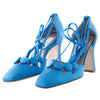 second hand Le Memoire Satin Laced Up Pump 