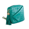 second hand Chanel Emerald Green Quilted Lambskin Front Pocket Tassel Camera Bag Gold Hardware -'80s