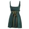 Secondhand Prada Green Mini Dress With Contrast Pleated Insert - '10s