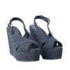second hand Castaner Dark Grey Wedge Espadrilles