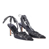 Second Hand John Galliano Gazette Black Leather Lace-Up Slingback Heels