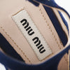 second hand Miu Miu Cut-Out Wedge Platform Sandals In Blue Suede