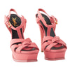 second hand Yves Saint Laurent Leather T-Strap Sandals 