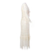 Secondhand D&G Ivory Crochet Lace Fringe Maxi Cardigan