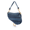 Dior Oblique Embroidered Denim Saddle Bag Secondhand