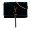 Secondhand Saint Laurent Small Velvet Monogram Kate Tassel Crossbody