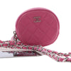 Chanel CC Quilted Lambskin Zip Around Coin Pouch with Chain Secondhand