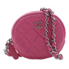 Chanel CC Quilted Lambskin Zip Around Coin Pouch with Chain Secondhand