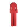 Valentino VLogo Chain-Embellished Red Silk-Crepe Wide-Leg Jumpsuit – ’20s