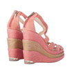 Secondhand Paloma Barceló Pink Suede Platform Espadrille Wedge Sandals - '10s