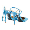 second hand Cesare Paciotti Blue Sequin Stiletto with Ankle Strap