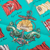 Secondhand Hermès Pavois Green Silk Carré Scarf By Philippe Ledoux