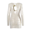 Danamé Metallic Ruched Cut-Out Mini Dress