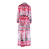 SECOND HAND John Richmond Pink Printed Silk Shirt & Maxi Skirt Set