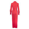 Secondhand Alessandra Rich Coral Red Embellished Shoulder Maxi Dress - '20s