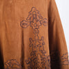 second hand Adrienne Landau Vintage Brown Embroidered Suede & Fox Fur Cape