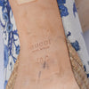 Gucci White & Blue Floral Canvas Horsebit Platform Pumps - '10s