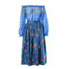second hand Yves Saint Laurent  Top And Blue Floral Silk Skirt Set