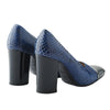 second hand Chanel Blue Snake-Embossed Leather Heels