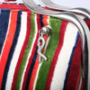 Secondhand Roberta Di Camerino Multicolor Striped Velvet Slim Metal Frame Bag - '70s