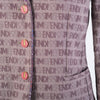 Secondhand Fendissime by Fendi Pink Brown Logo Jacquard Tailored Blazer Jacket