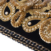 Secondhand Chanel Black Velvet Gold Embroidered Clutch – '10s