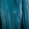 second hand Touche Vintage Turquoise Leather Oversized Blouse Jacket - '00s