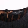 second hand Dolce&Gabbana Black Tailored Sheath Dress with Leopard Print Details 