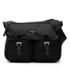 Prada Tessuto Zip Double Buckle Messenger Bag Secondhand