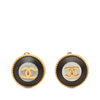 Chanel CC Gold Plated Twisted Faux Pearl Enamel Clip On Earrings Secondhand