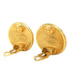 Chanel CC Gold Plated Round Clip On Earrings Secondhand