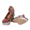 Secondhand Miu Miu, Cammeo Baroque, leather wedge - '00s
