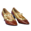 Secondhand Prada Brown Croc-Embossed Leather Mary Jane Pumps - '90s