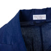 second hand Brunello Cucinelli Navy Double-Breasted Linen Blazer