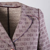Secondhand Fendissime by Fendi Pink Brown Logo Jacquard Tailored Blazer Jacket