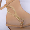 second hand Gucci by Tom Ford Tan Leather Kitten Heel Mules Horsebit Detail 