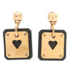 Hermès Gold Plated Swift As De Coeur Push Back Earrings Secondhand