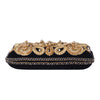 Secondhand Chanel Black Velvet Gold Embroidered Clutch – '10s