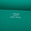Secondhand Hermès Medor Clutch in Green Leather with Palladium Hardware -'10s