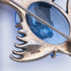 Secondhand Vintage Sterling Silver Blue Crystal Fish Brooch - '60s