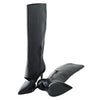 second hand Salvatore Ferragamo Black Cutout Leather Eyelet Knee Boots