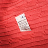 second hand Kape Land Coral Cable-Knit Cardigan with Burgundy Feather Trim