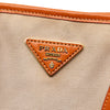 Prada Saffiano Trimmed Canvas Canapa Satchel Secondhand