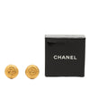 Chanel Gold Plated CC Sunburst Clip On Earrings Secondhand