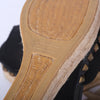 second hand Marc Jacobs Black Studded Espadrille Wedges with Ankle Ribbon Ties