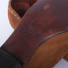 second hand Brown Leather Ballet Flats With Croc-Effect Toe
